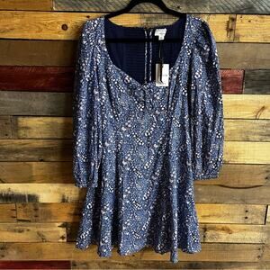 J. Crew Liberty Fabric Blue Floral Dress‎ Size 6
